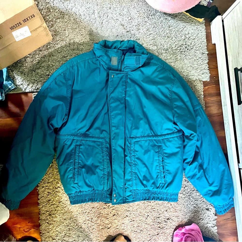 VINTAGE UNISEX BLUE PUFFER JACKET